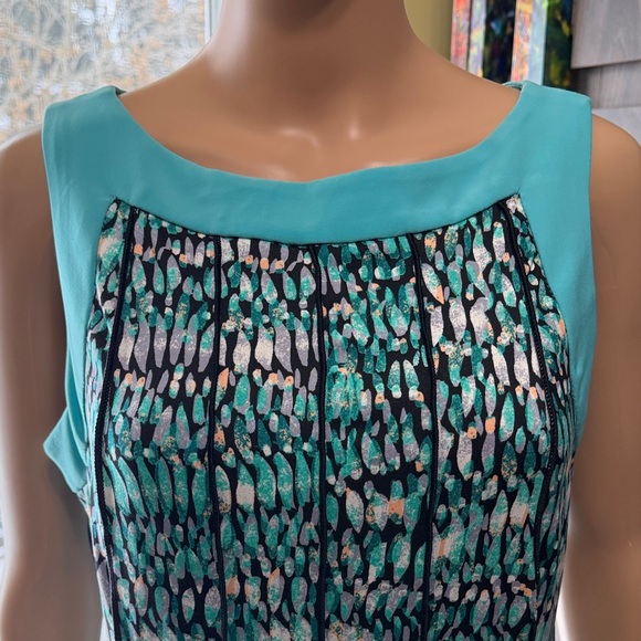 Teal and Black Sleeveless No Wrinkle Dress, Great for Travel, Medium - Picture 4 of 9
